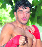 ... Indian boxer to assure himself of a medal at the Asian Games by advancing to the light heavyweight 81kg semifinals after out-punching Korean Jinho Heo ... - sp6