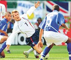 SHIZUOKA - JUNE 21: Portrait of Ronaldinho of Brazil before the FIFA World  Cup Finals 2002 Quarter…