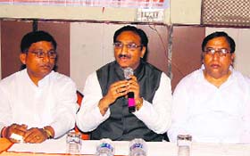 Thanking supporters: BJP candidate from Haridwar Ramesh Pokhriyal Nishank thanks party workers in Roorkee on Monday